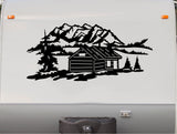 Mountain Cabin Trees Camper Trailer Decals Replacement Stickers CRV10