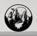 Mountain Eagle RV Camper Van Door Decal Sticker Scene
