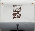 Mountains Buck Deer Hunting RV Camper Motor Home Decal Sticker   Sign  CD140