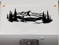 Mountains Lake Deer RV Camper 5th Wheel Motor Home Vinyl Decal Sticker    M001