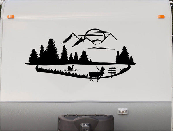 Camper RV Decals Mountains Replacement Decal Trailer Motorhome Sticker