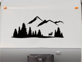 Mountains Lake Deer RV Camper 5th Wheel Motor Home Vinyl Decal Sticker    V06
