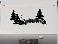 Mountains Trees Decal RV Camper Motor Home Sticker Mountain Scene