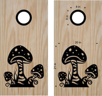 Mushrooms Cornhole Decal Set Boards Bean Bag Toss Sticker