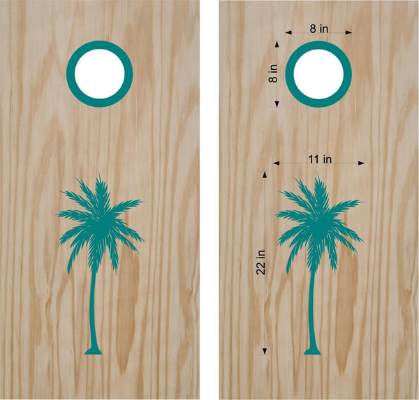 StickerChef Nature Palm Tree Cornhole Board Decals Stickers