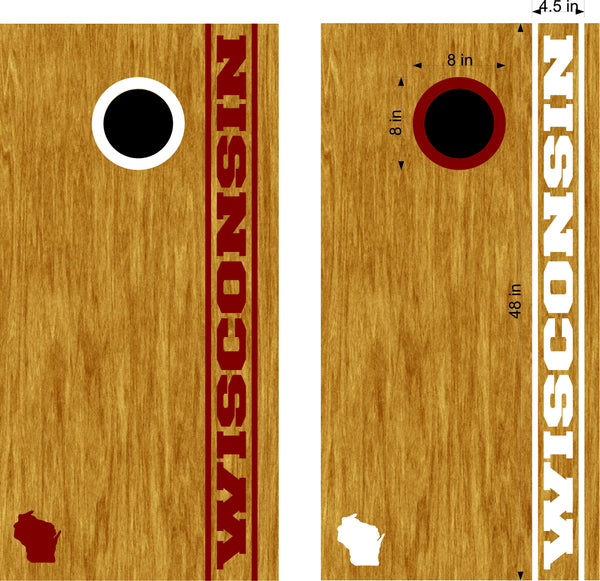 On Sale Wisconsin Cornhole Board Vinyl Decal State Cornhole Sticker