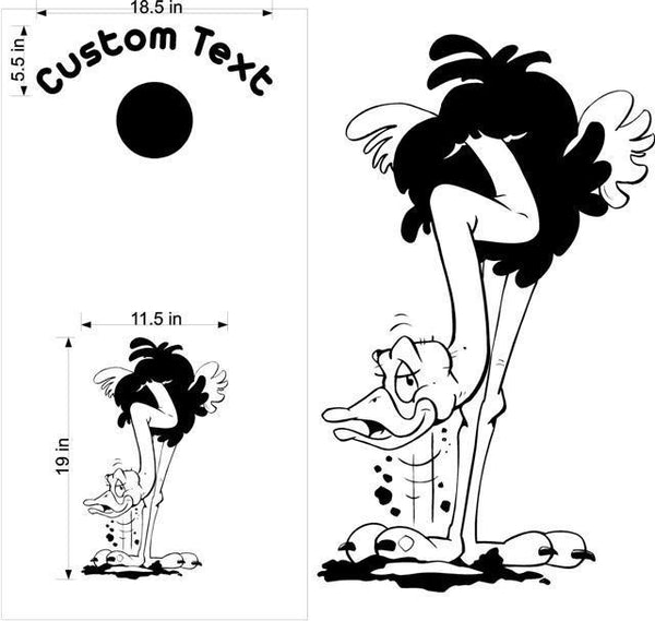 StickerChef Ostrich Bird Cornhole Board Vinyl Decal Sticker