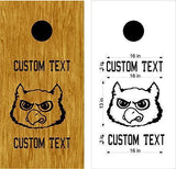 Owls Mascot Sports Team Cornhole Board Decals Stickers Both Boards