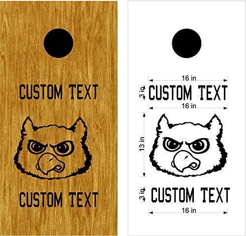 Owls Mascot Sports Team Cornhole Board Decals Stickers Both Boards