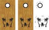 StickerChef Palm Tree Lake Ocean Cornhole Board Vinyl Decal Sticker
