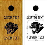 Panthers Mascot Sports Team Cornhole Board Decals Stickers Both Boards