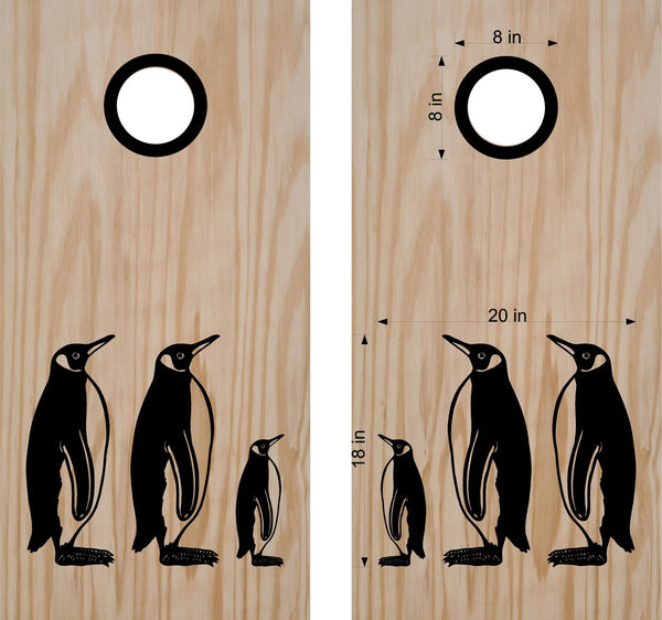 StickerChef Penguins Cornhole Board Decals Bean Bag Toss Sticker