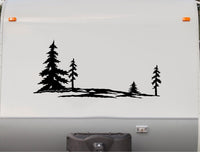 Pine Trees and Mountains Decal RV Camper Motor Home Sticker Mountain Scene