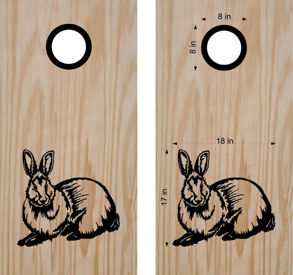 StickerChef Rabbit Cornhole Board Decals Bean Bag Toss Sticker Animal