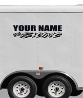 Racing Decal Team Name Decal Custom Text Trailer Sticker SET YN01