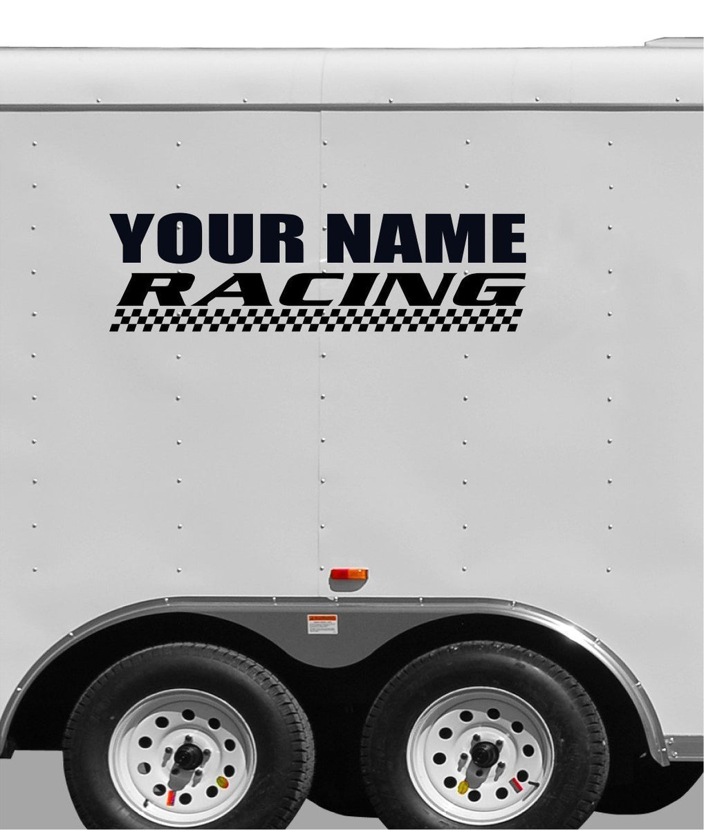 Racing Decal Team Name Custom Vinyl Trailer Sticker