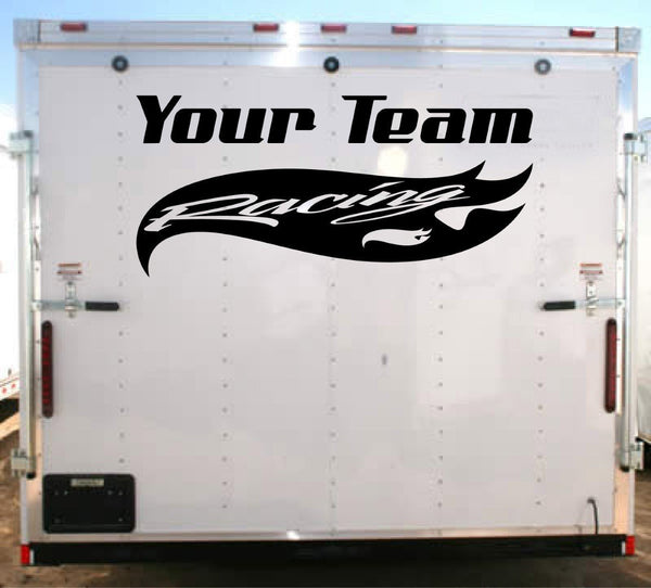 StickerChef Racing Team Name Trailer Decal Vinyl Decal Custom Text Trailer Sticker YT009