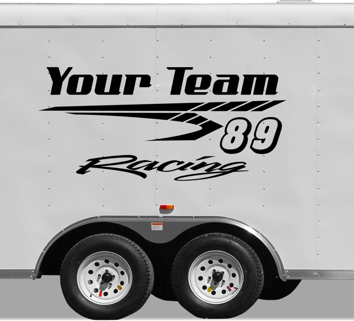 Racing Team Vinyl Decal for Trailers - Custom Text