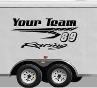 Racing Team Name Trailer Decal Vinyl Decal Custom Text Trailer Sticker YT04