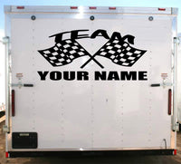 Racing Trailer Your Team Name Decal Custom Text Vinyl Sticker 02