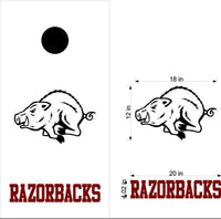 Razorbacks Football School Mascot Cornhole Board Vinyl Decal Sticker