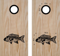 Red Snapper Cornhole Board Decals Bean Bag Toss Sticker Fish