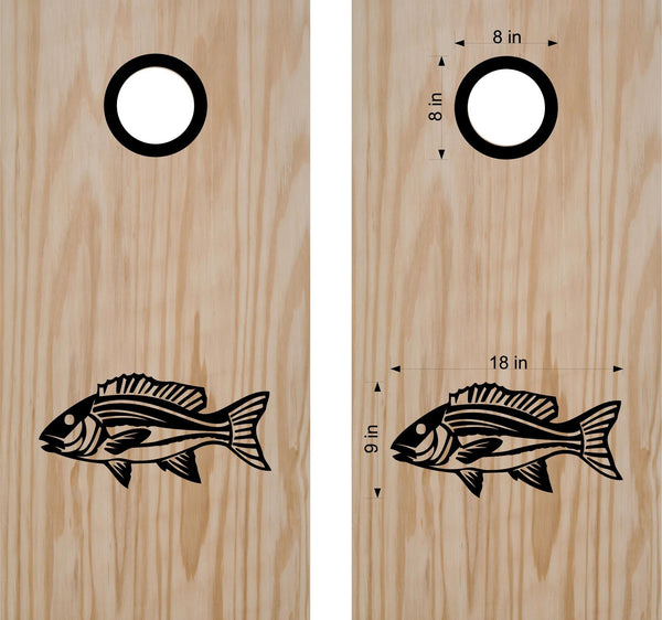 StickerChef Red Snapper Cornhole Board Decals Bean Bag Toss Sticker Fish
