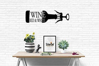 Red White Wine Words Quote Home Decor Vinyl Wall Art Stickers Decals Graphics