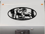 Running Deer Buck Tree Mountains RV Camper 5th Wheel Motor Home Vinyl Decal Sticker