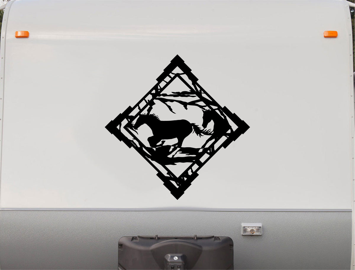 True Artworx Running Horse Decals – 2-Pack Vinyl Sticker – Universal Fit Vehicle Windows