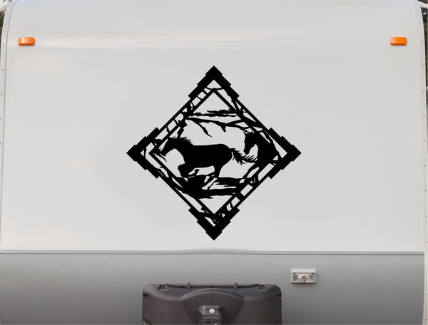 Running Horse Trailer Equestrian Decals Horses Stickers DH2