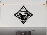 Running Horses Trailer Equestrian Decals Horse Stickers DH1