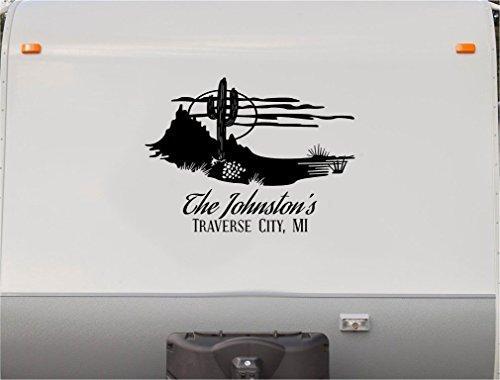 Trout Fishing Mountains RV Camper 5th Wheel Motor Home Vinyl Decal Sticker 36 x 16.5