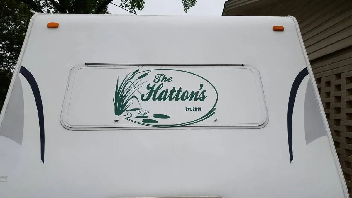 Custom Vinyl Decal Sticker for RV Campers - Lily Pad Design