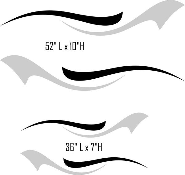 SW07 Swoosh Design Replacement Decals for RV and Boat