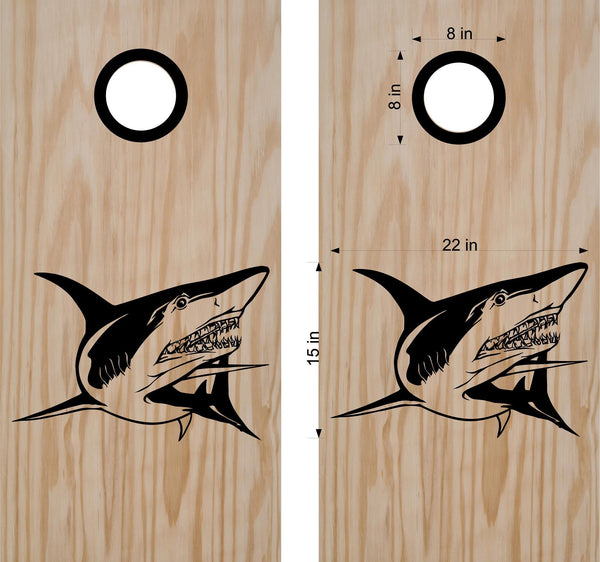 StickerChef Shark Cornhole Board Decals Bean Bag Toss Sticker