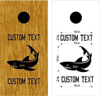 Sharks Mascot Sports Team Cornhole Board Decals Stickers Both Boards