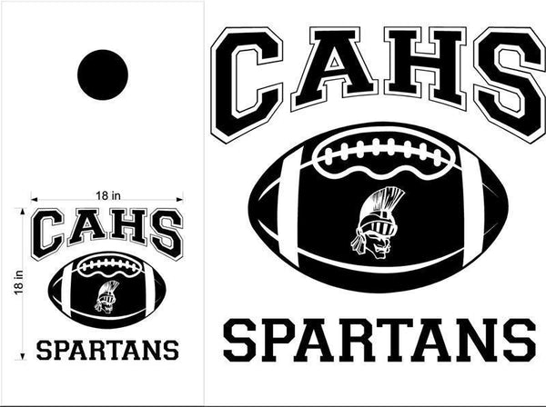 Spartans Football Cornhole Board Decal Sticker School Mascot
