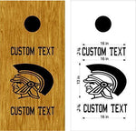 Spartans Mascot Sports Team Cornhole Board Decals Stickers Both Boards