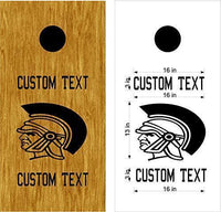 Spartans Mascot Sports Team Cornhole Board Decals Stickers Both Boards