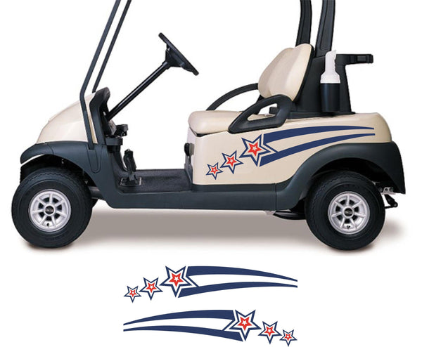 Stars and Stripes USA Side By Side ATV Golf Cart Decals Accessories Go Kart Stickers GC300