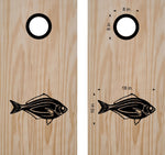 StickerChef Surf Perch Cornhole Board Decals Bean Bag Toss Sticker Fish