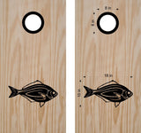 Surf Perch Cornhole Board Decals Bean Bag Toss Sticker Fish