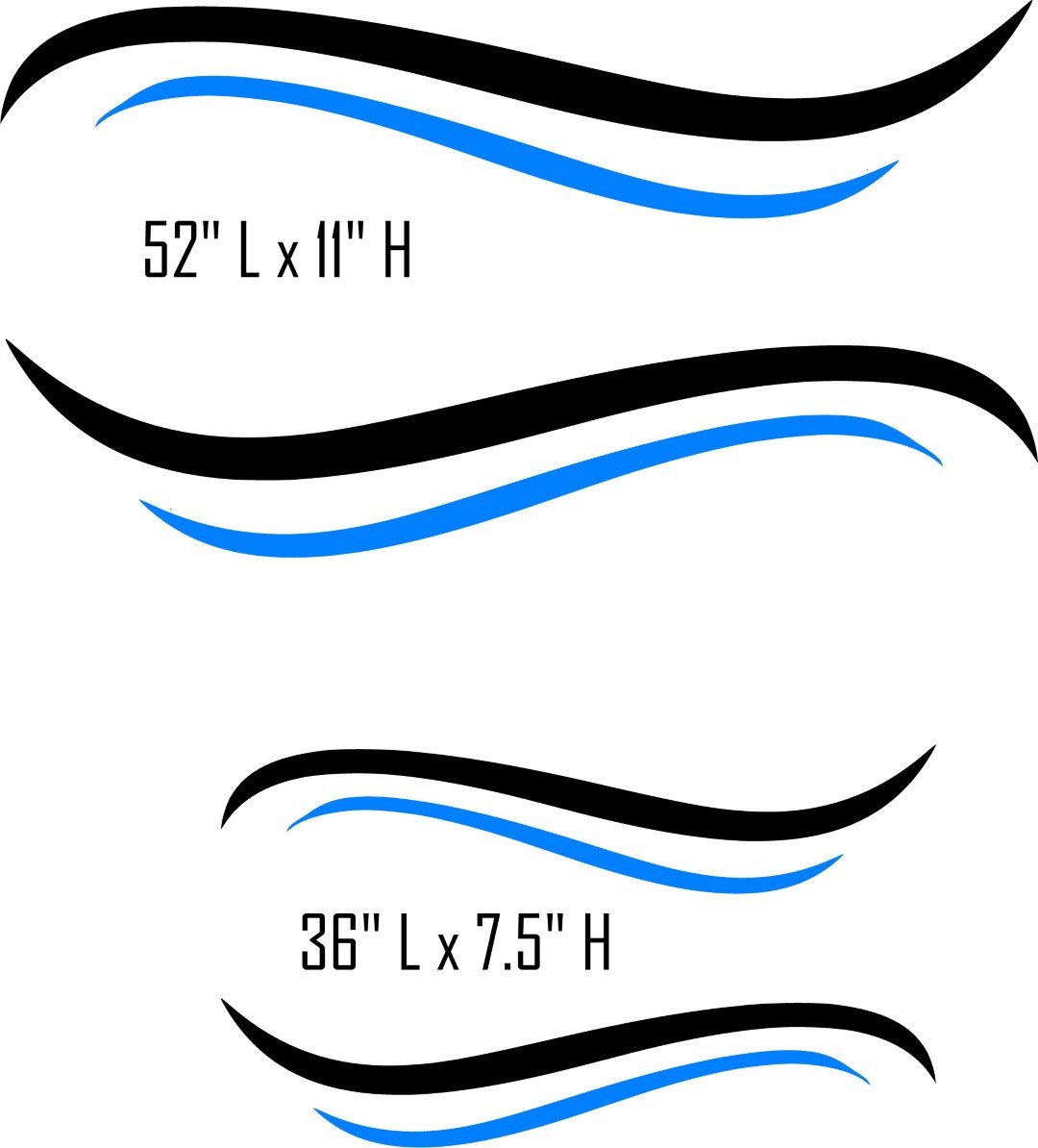 StickerChef Swoosh Swish Replacement Decals for Boats