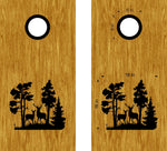 Trees Buck Doe Cornhole Board Decals Sticker