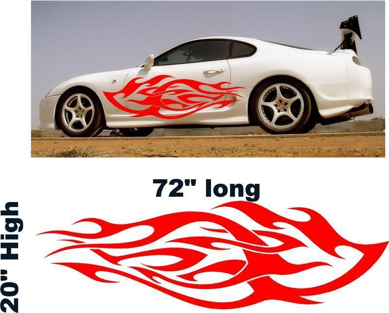Custom Old School Flame Decal Set for cars and trucks