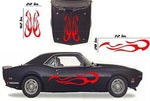 Tribal Flame Car Decals Hood Decal Side Set Vinyl Sticker Auto Kit HF027