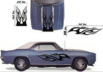 Tribal Flame Car Decals Hood Decal Side Set Vinyl Sticker Auto Kit HF035