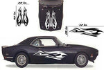Tribal Flame Car Decals Hood Decal Side Set Vinyl Sticker Auto Kit HF036