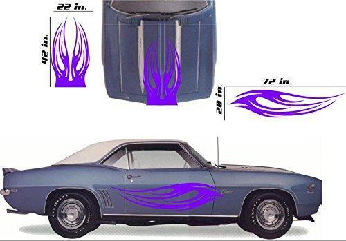 Tribal Flame Car Decals Hood Decal Side Set Vinyl Sticker Auto Kit HF039